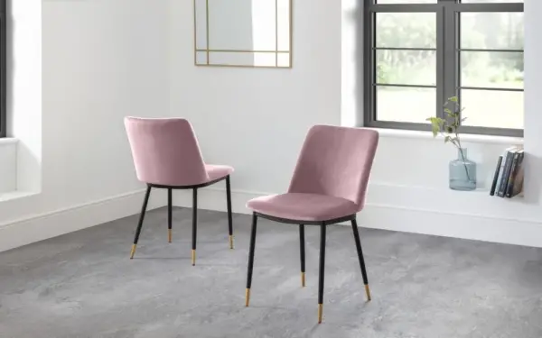 Dealuney Pink Velvet Chair