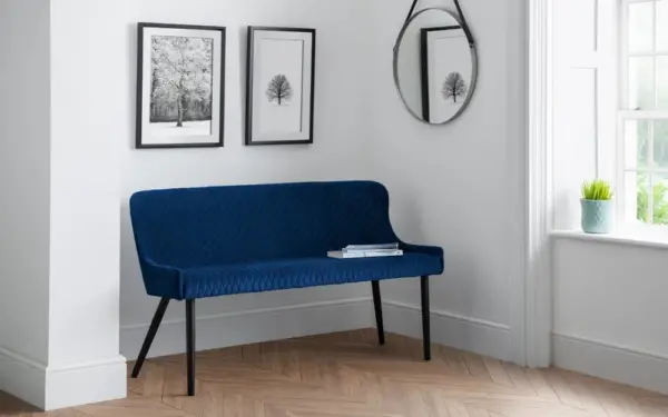 Luxe Blue High Back Bench