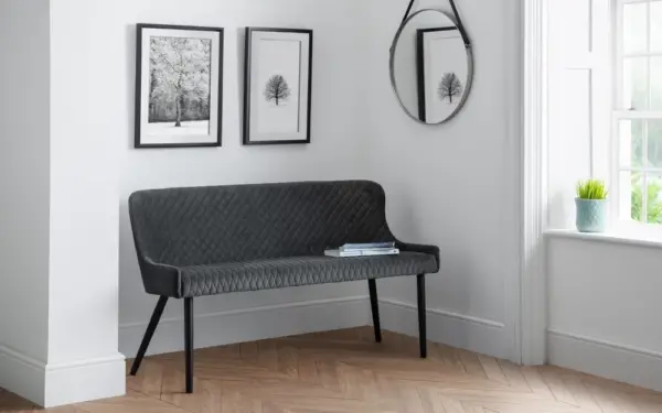 Luxe Grey High Back Bench