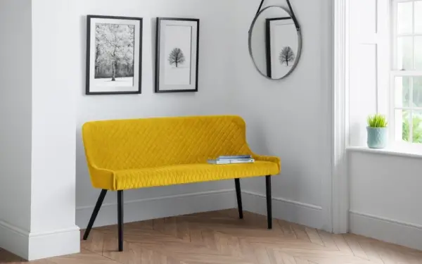 Luxe Mustard High Back Bench