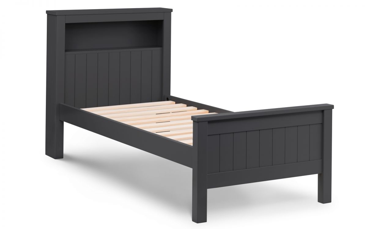 Maine Anthracite Wooden Single Bed