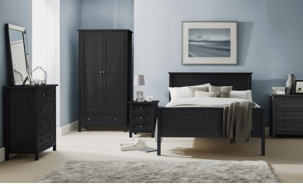 Maine Anthracite Kingsize Wooden Bed