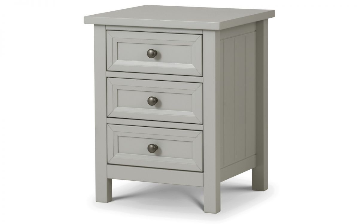 Maine Dove Grey 3 Drawer Bedside Table