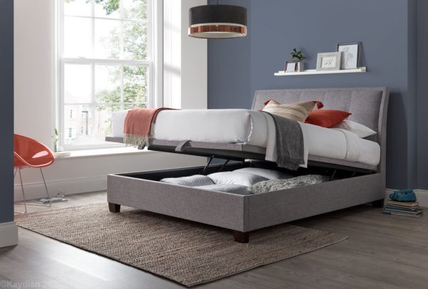 accent grey ottoman bed open
