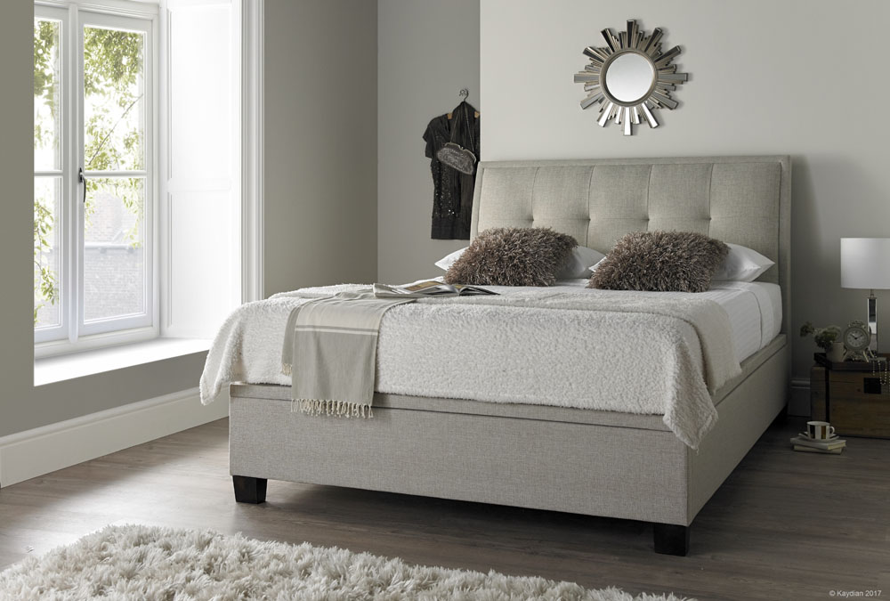 Accent Oatmeal Double Ottoman Bed