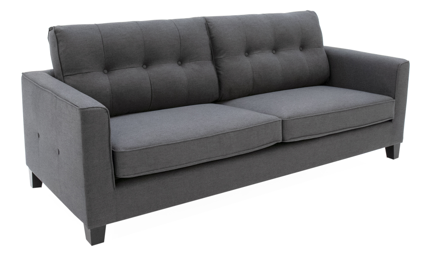 Astrid Charcoal 3 Seater Fabric Sofa