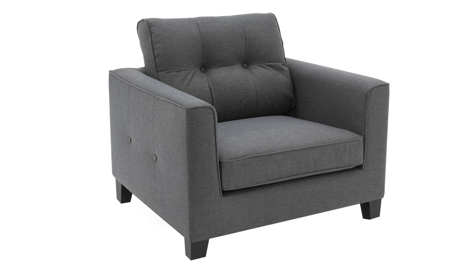 Astrid Charcoal 1 Seater Fabric Chair