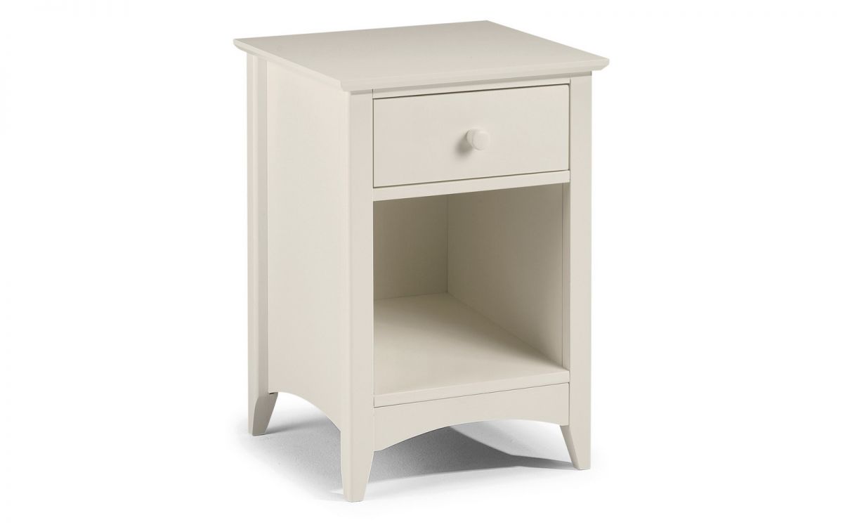 Cameo White 1 Drawer Bedside Table