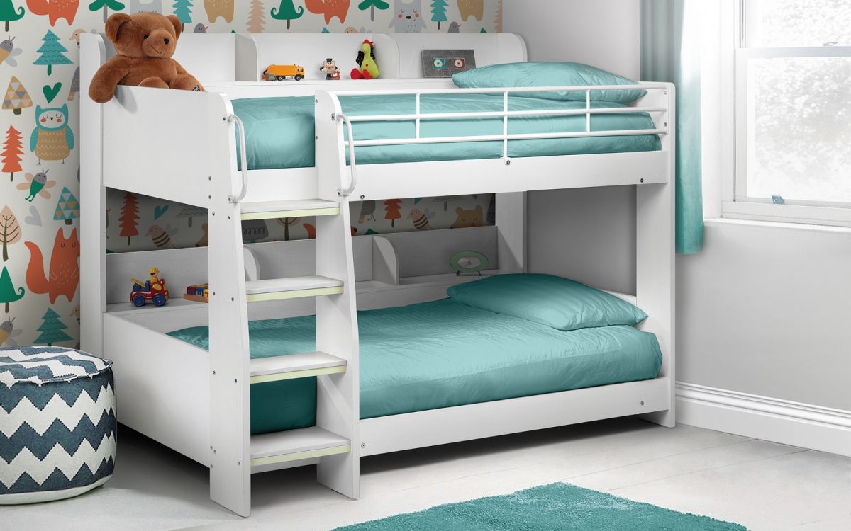 Domino White Wooden Bunk Beds