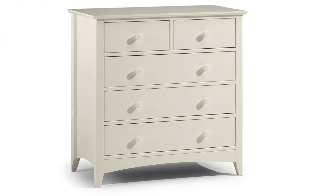 Cameo White 3+2 Drawer Chest Of Drawers
