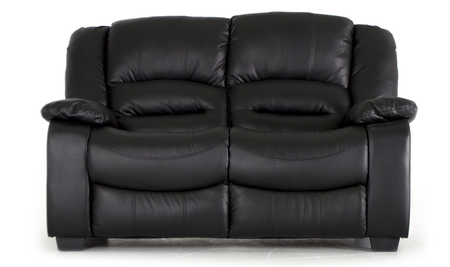 Barletto Black 2 Seater Leather Sofa