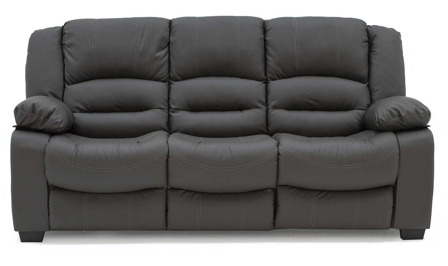 Barletto Grey 3 Seater Leather Sofa