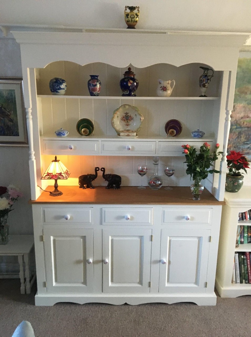 Lancashire Pine Painted Dresser Unit