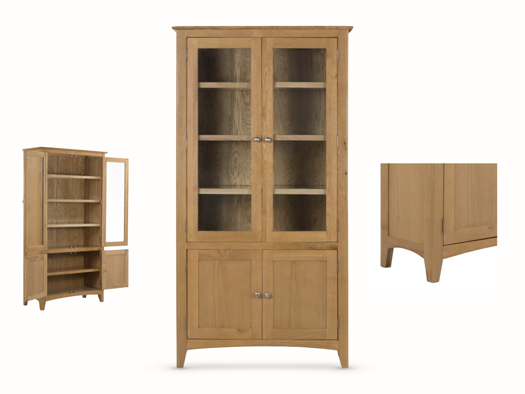 Kilkenny Solid Oak High Display Cabinet