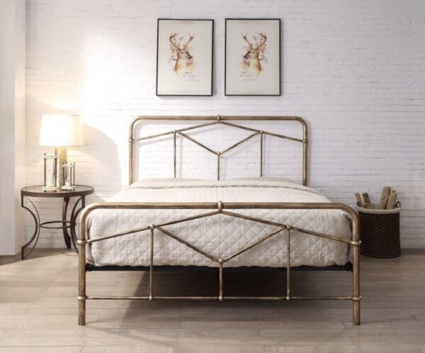 antique bronze double bed frame
