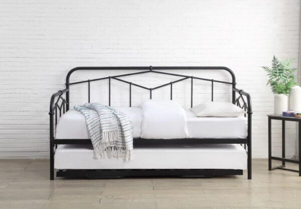 axton black metal guest bed