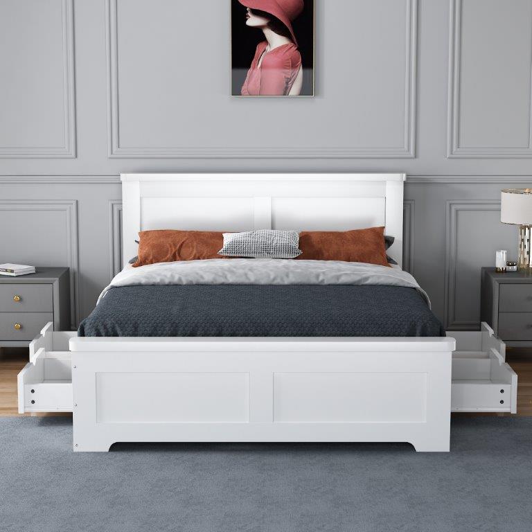 Conway White Double Storage Bed Frame
