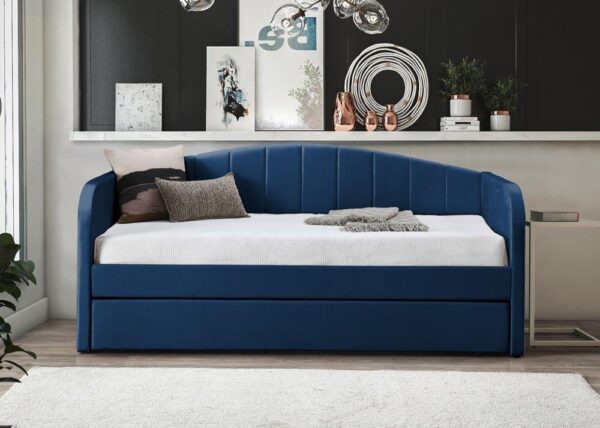 Flint Blue Fabric Day Guest Bed