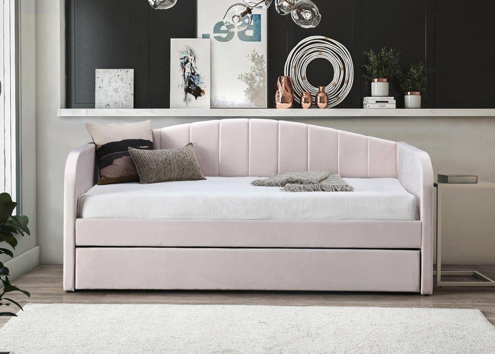 Flint Pink Fabric Guest Day Bed