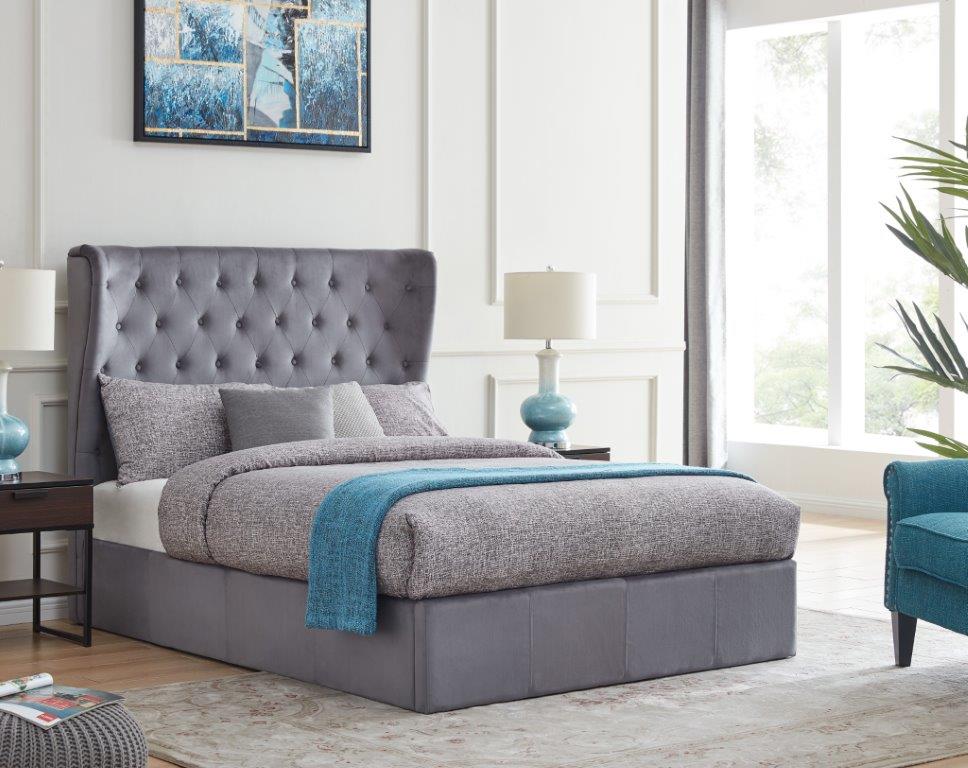 Holway Grey Double Ottoman Bed