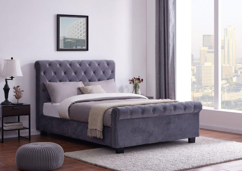 Whitford Grey Double Ottoman Bed