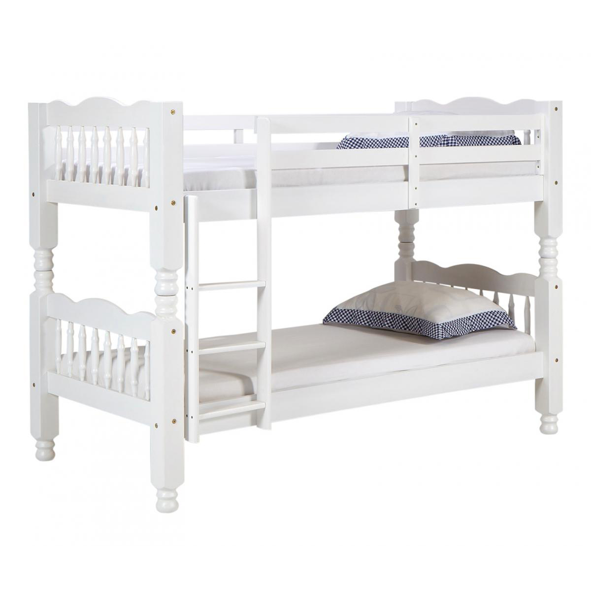 Trieste Chunky White Wooden Bunk Bed