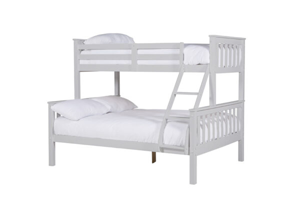 bronson grey wooden triple bunk bed