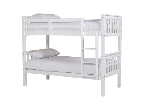 bronson white wooden bunk bed