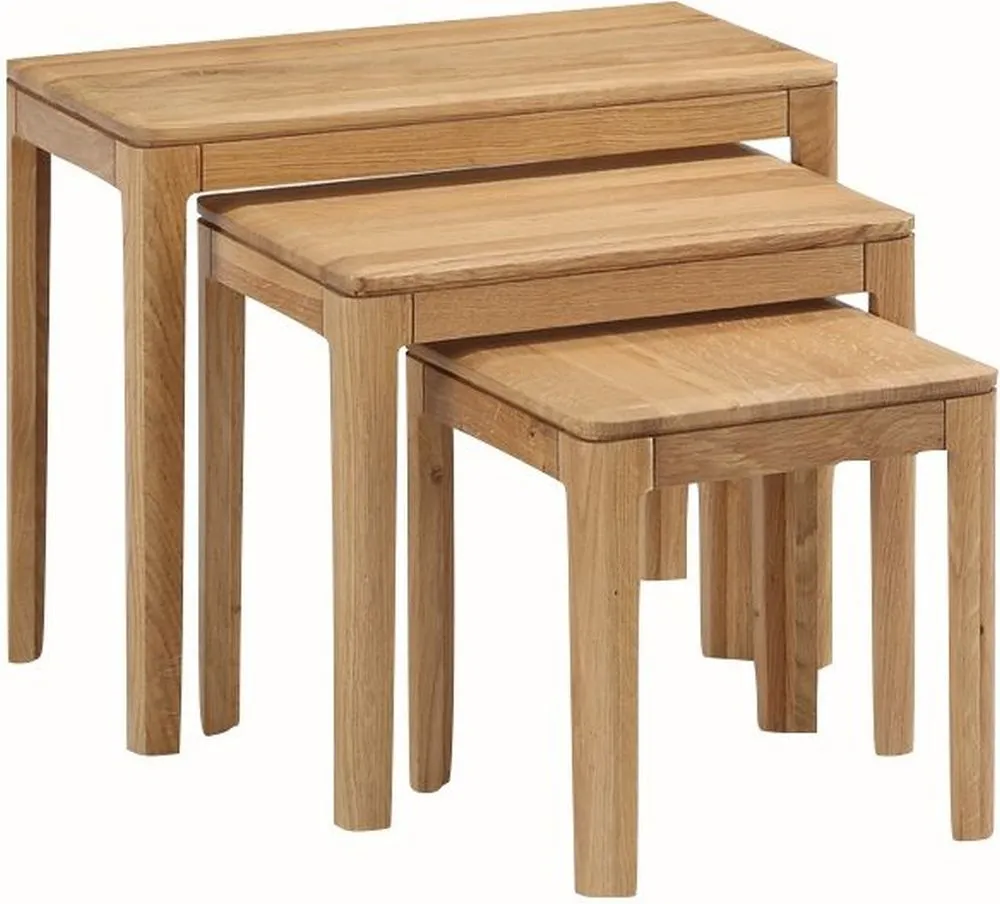 Dunmore Solid Oak Nest Of Tables