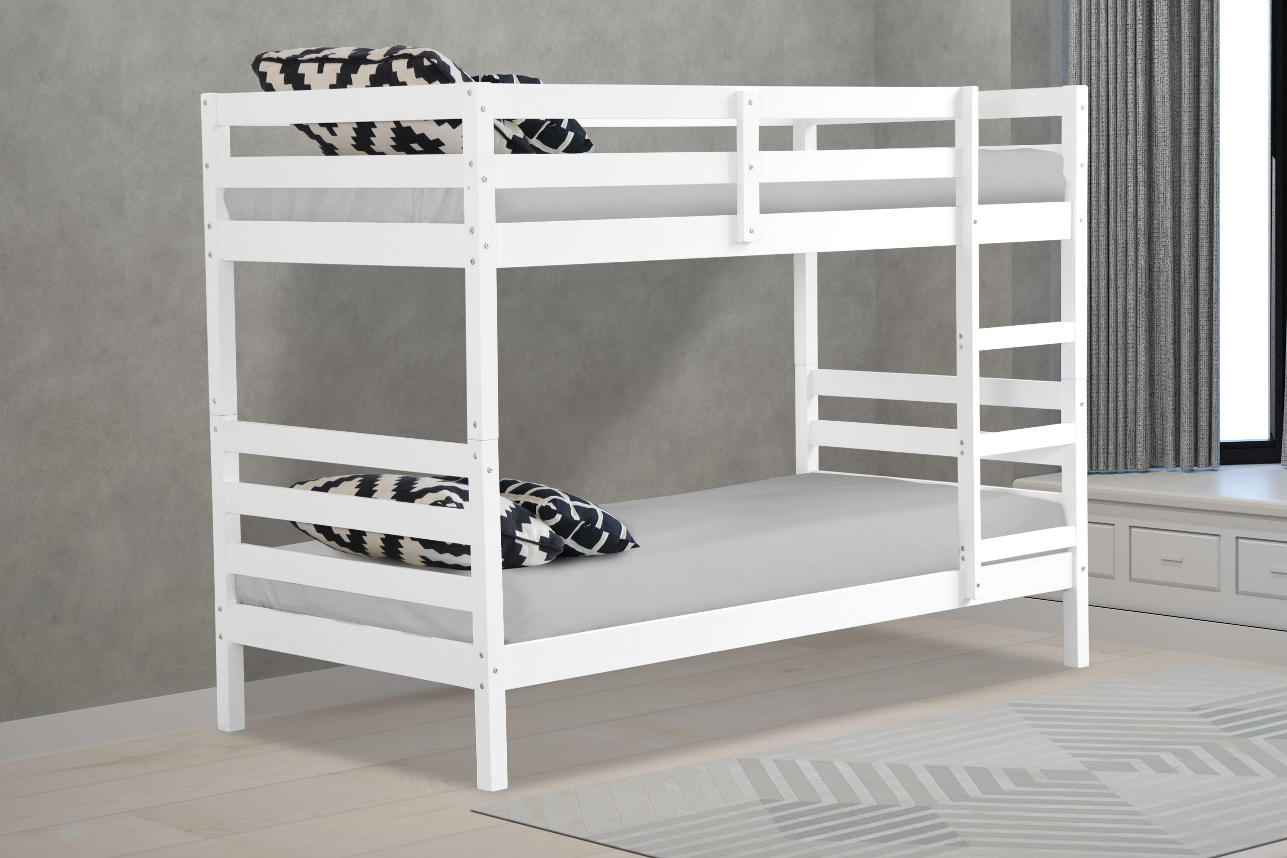 Bailey White Wooden Bunk Bed