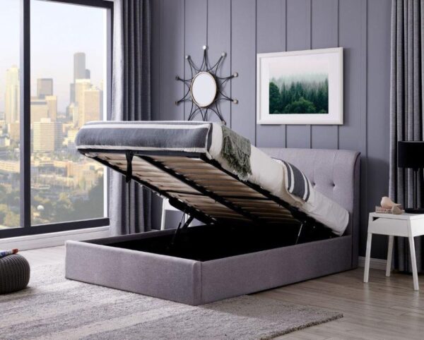 Carmel Grey Kingsize Ottoman Bed - Image 2