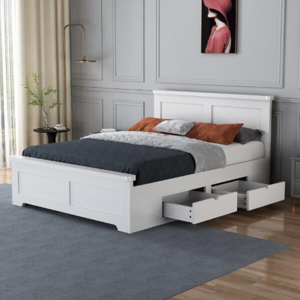 Conway White Kingsize Storage Bed Frame - Image 2