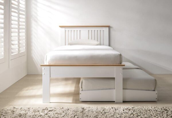 Halkyn White & Oak Single Guest Bed - Image 2