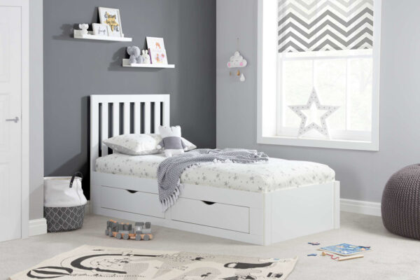 Appleby White Single Storage Bed