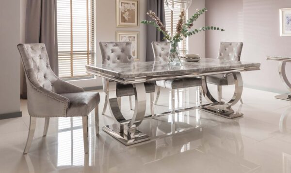 Arianna Cream 1800 Marble Dining Set