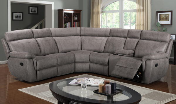 Baxter Grey 4 Seater Corner Recliner - Image 3