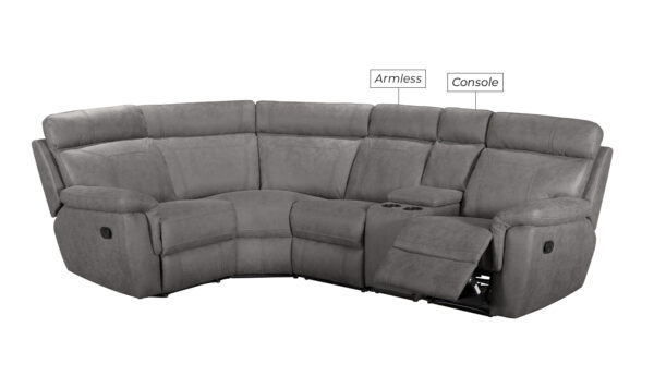 Baxter Grey 4 Seater Corner Recliner - Image 2