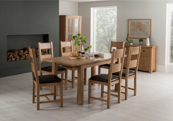 Breeze Oak 1400 Extending Dining Set