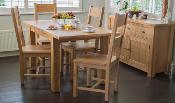 Breeze Oak 1200 Extending Dining Set