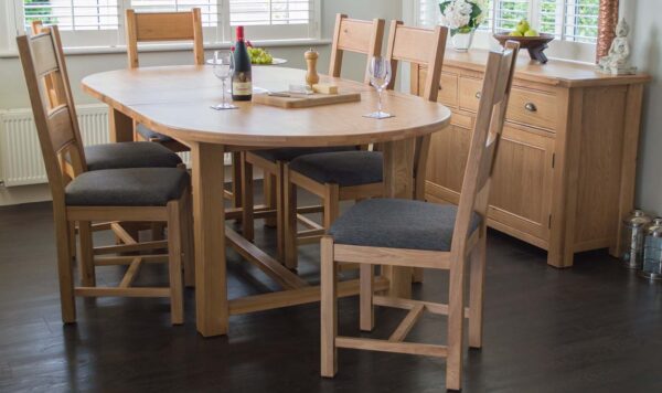 Breeze Oak 1800 Oval Extending Dining Set