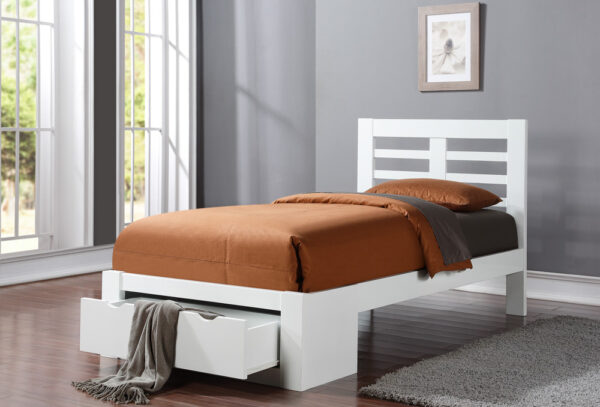 Bretton White Single Storage Bed