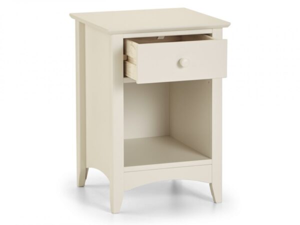 Cameo White 1 Drawer Bedside Table - Image 2