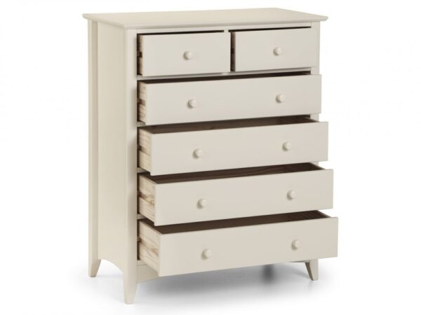 Cameo White 4+2 Drawer Chest Of Drawers - Image 2