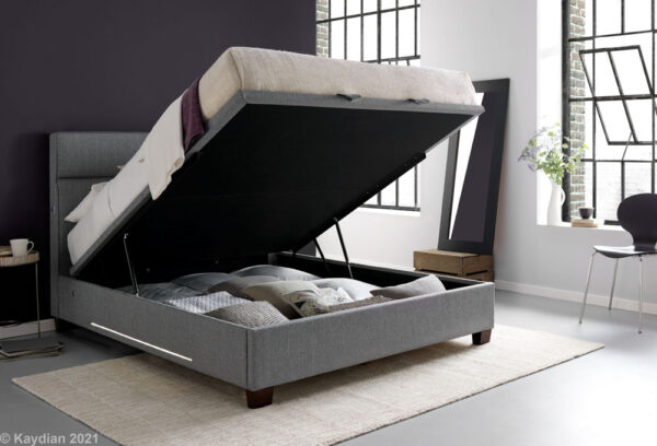 Chilton Grey Double Ottoman Bed