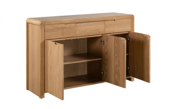 Curvey Oak 3 Door Sideboard - Image 2