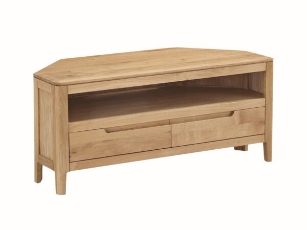 Dunmore Solid Oak Corner Tv Unit