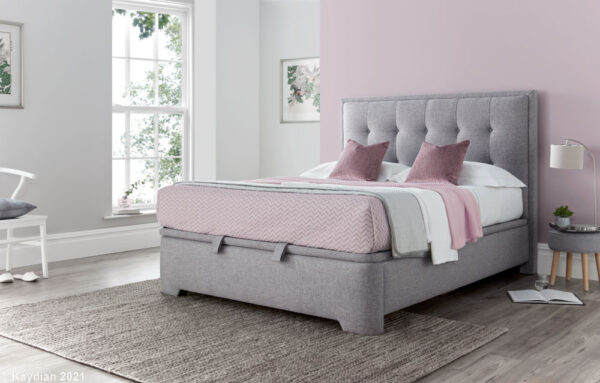 Falstone Grey Kingsize Ottoman Bed