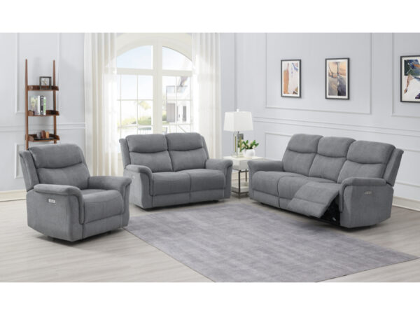 Farringdon Electric Grey 3 Seater Recliner - Image 2