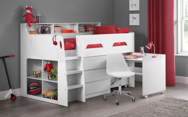 Jupiter White Midsleeper Bed