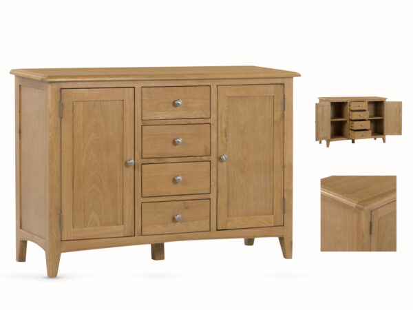 Kilkenny Solid Oak 4 Drawer Sideboard